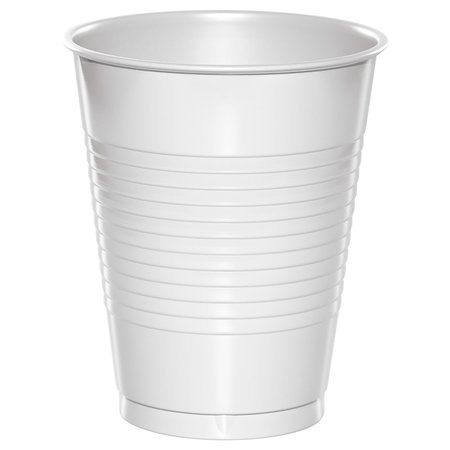 TOUCH OF COLOR White Plastic Cups, 16oz, 240PK 28000081